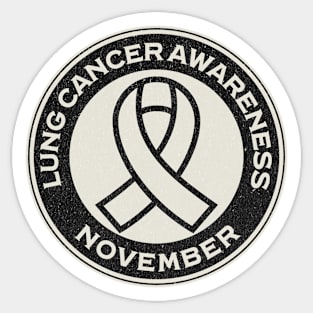 Lung Cancer Awareness November Pearl Ribbon Lung Cancer Sticker